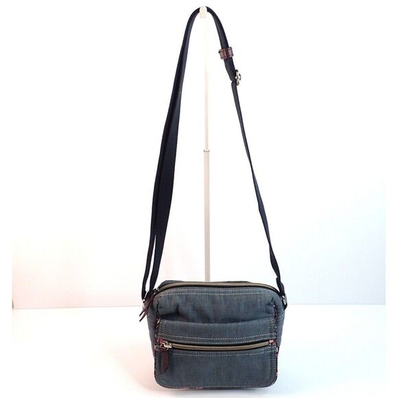 Vera Bradley Denim Floral Garden Snail Lined Crossbody Purse Bag - Picture 2 of 16